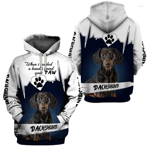 Erkek Hoodies Dachshund Hoodie 3D Baskılı Moda Külkü Kadınlar İçin Erkekler Sweatshirts Sweater Cosplay Kostümleri 02