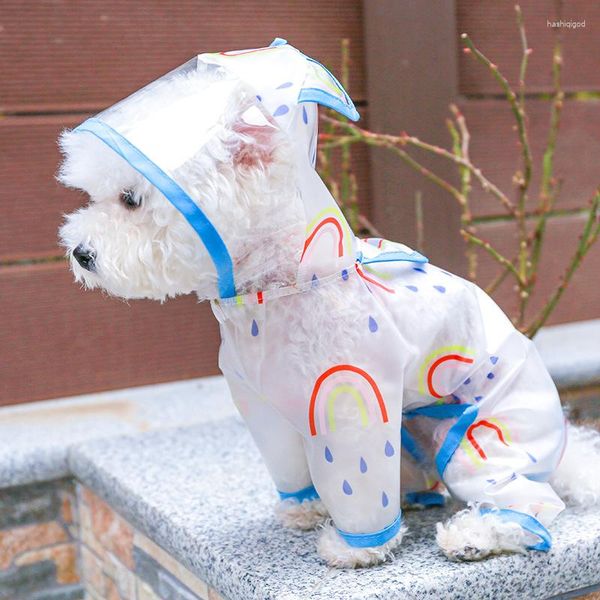 Roupas para cães Capa de chuva Macacão Roupa de chuva para animais de estimação Roupa à prova d'água Vestuário Traje transparente Calças Poodle Chihuahua Roupas