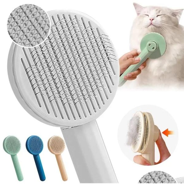 Cat Grooming Brush Pente Removal Cats Suprimentos de limpeza Toolsmatic Hair Clippers Acessórios para cães Atacado Drop Delivery Home Garden Pe Dhf36