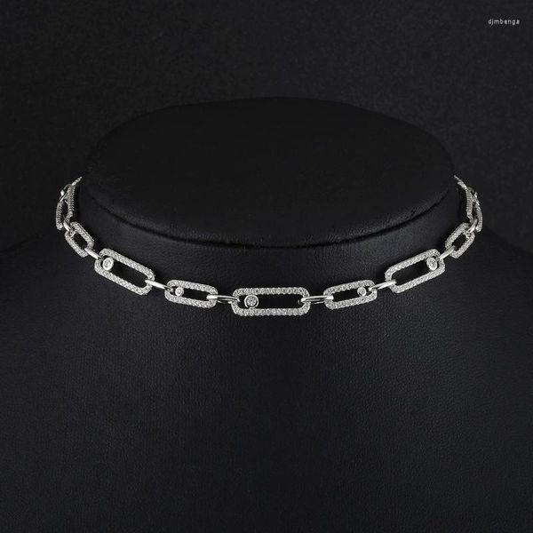 Suç klasik zirkon pim şekil zinciri kolye, kadınlar için basit modern kısa yaka kızlar düğün mücevher hediyesi zk35