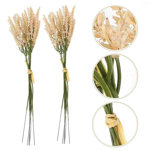 Fiori decorativi Fiore di grano Gambi secchi Decor Gambi Bouquet Erba Pampa Picks Fall Thanksgiving Gambo Disposizione Falso artificiale