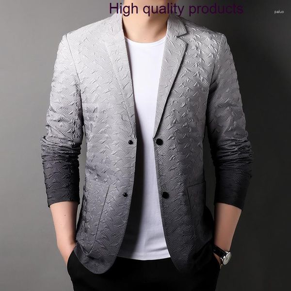 Ternos Masculinos Outono Primavera Blazer Luxo Seios Único Dip Dye Jaquetas Masculinas Fashion Slim Fit Casacos Masculinos Festivos 3XL