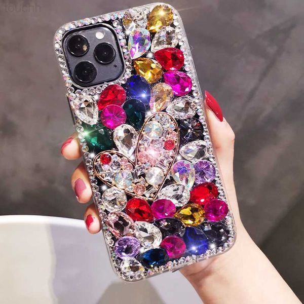 Custodie per cellulari Custodia per cellulare con strass gioiello per Xiaomi 10T Pro 11 11x Mi Poco X3 Nfc M3 F3 X2 F2 Pro Luminous Love Cartoon Rose Pattern Cover L230731