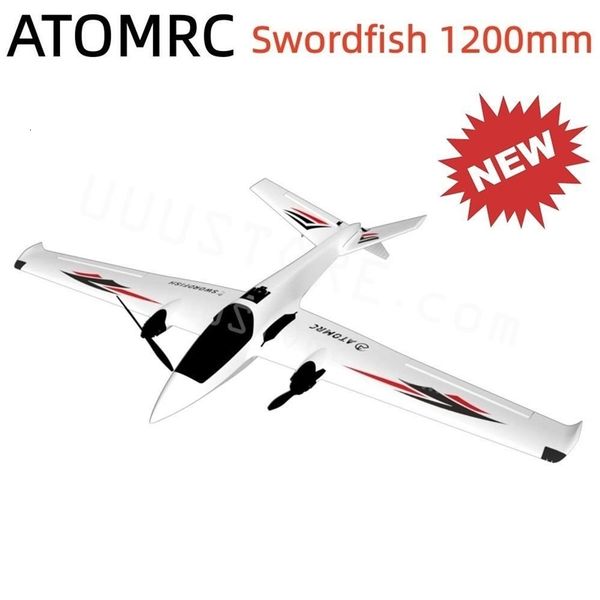 Aeronave Modle ATOMRC Swordfish 1200mm Asa Fixa Envergadura FPV RC Avião KIT PNP Brinquedos Passatempos Ao Ar Livre para Crianças Modelo l230801