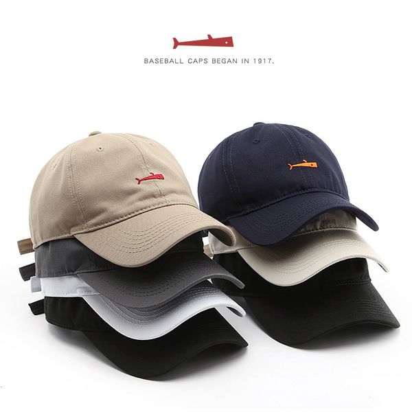 Top Caps Moda Açık Beyzbol Kapağı Erkekler İçin Kadınlar Retro Balık Nakış Baba Şapkaları Yaz Vizörleri Unisex Hip Hop 230801