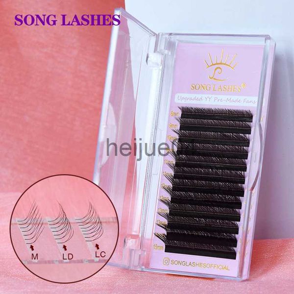 Cílios Postiços SONG LASHES Formato YY Preto Marrom Azul Roxo Extensões de Cílios Duas Pontas Cílios CDDLCLDM Ondulados de Alta Qualidade Individual x0802