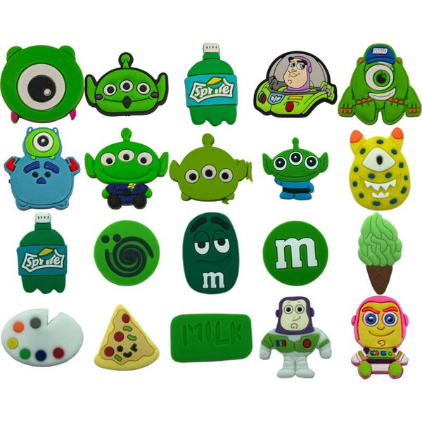 Peças de sapato acessórios verde sorvete padrão encantos para tamancos jibbitz bolha slides sandálias decorações pvc natal aniversário presente festa