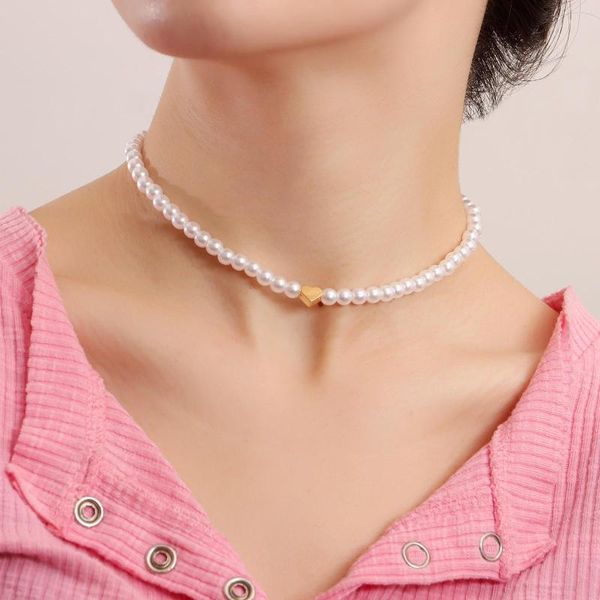 Halsband, buntes Pentagramm, Liebe, handgewebte Perlen, Imitationsperlen-Halskette für Damenschmuck, Damen-Accessoires