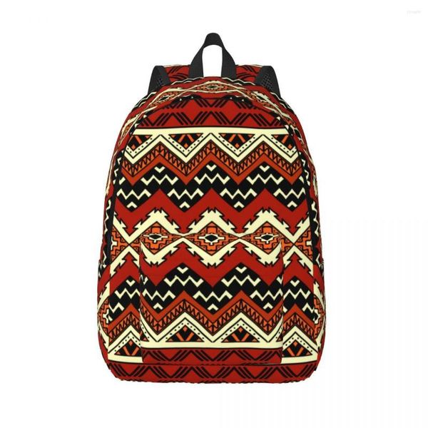 Mochila para laptop única africana étnica abstrata geométrica ornamentada tribal mochila escolar durável estudante menino menina viagem