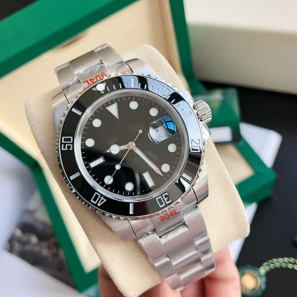 Relógio masculino de luxo submarino verde mergulho 40mm relógio automático ST9 movimento relógio 904L pulseira de aço inoxidável safira espelho brilho à prova d'água relógio Montre De Luxe lb