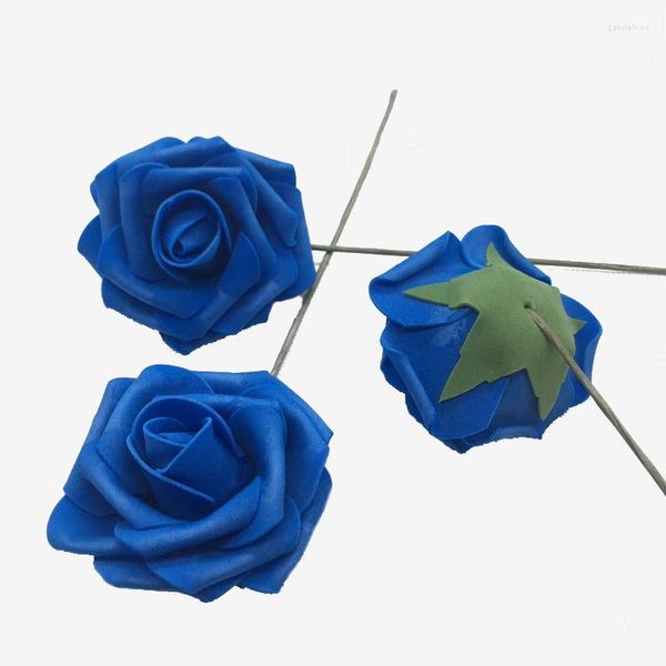 Декоративные цветы Потрясающие симуляцию 8 см стебель розы с пеной цветочки - идеально подходит для свадьбы вашей мечты