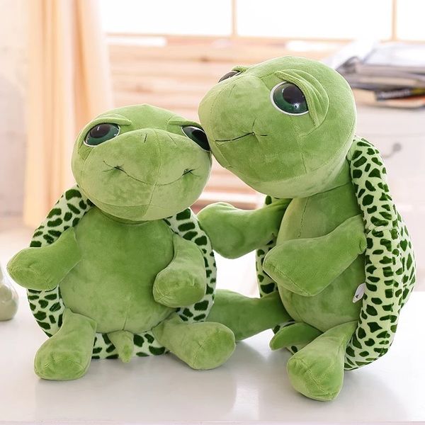 Plüschpuppen 20 cm Kawaii Spielzeug süßes Baby super grün große Augen gefüllte Schildkröte Schildkröte Tier Geschenk Kinderspielzeug 230802