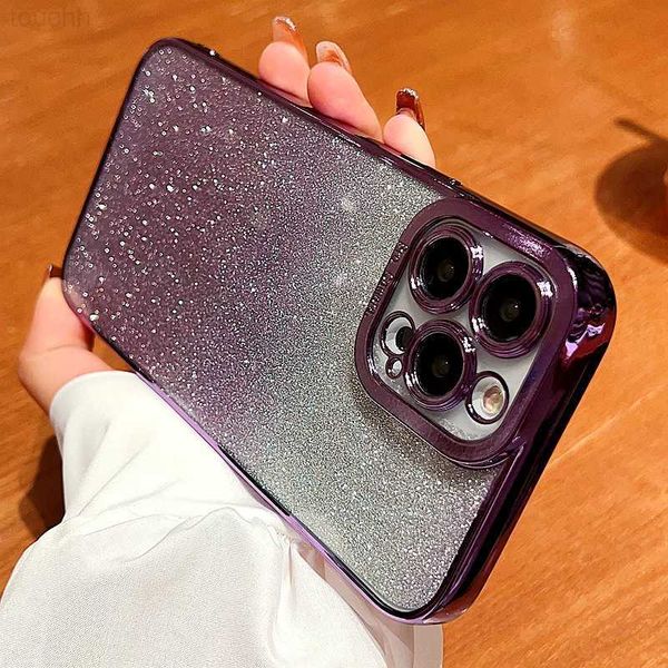 Mobiltelefonfälle Luxus-Galvanik-Gradientenhülle für iPhone 14 13 12 11 Pro Max X XS XR Max Mini 7 8 Plus SE 2020 2022 Bumper Glitter Cover L230731