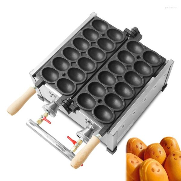 Pane Makers Gas commerciale 12pcs Sorriso a forma di uovo Puff Waffle Iron Maker Machine Baking Eggettes