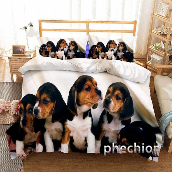 Yatak Seti Hayvan Köpek Beagle 3D Baskı Set Yorgan Kapakları Yastık Kıyısı Tek Parça Yorgan Yatak Yatak K346