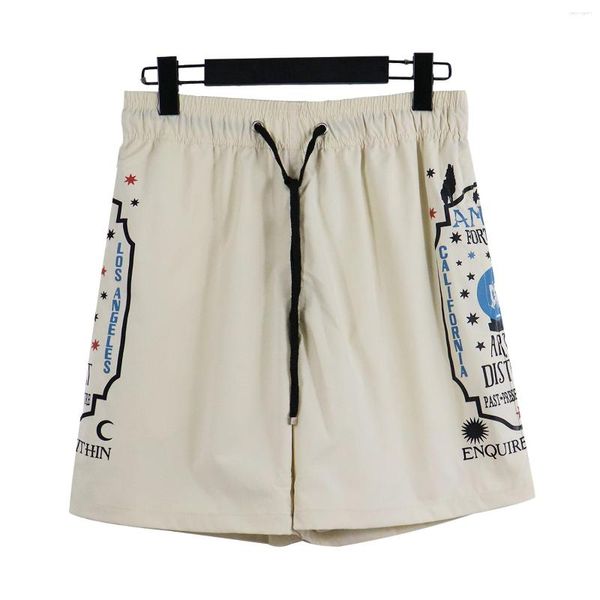 Shorts masculino verão básico carta streetwear malha ao ar livre esporte calças curtas marca 1:1 solto homme cordão casual corredor masculino cargo