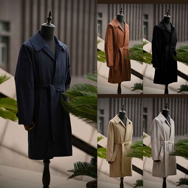 Vintage erkekler palto uzun trençkot yeni ceket erkek iş rahat rüzgar palto sonbahar dış giyim özel