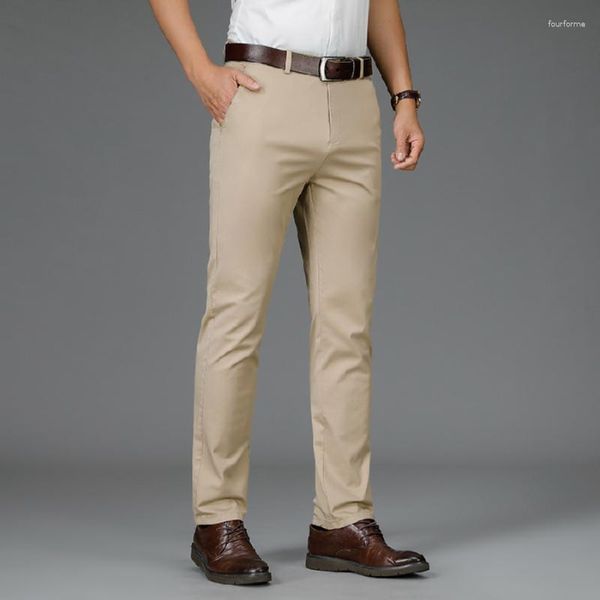 Männer Hosen Sommer Modern Fit Performance Hose 2023 Männer Leichte Smart Casual Gerade Mid Anzug Khaki Hosen