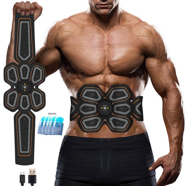 Core-Bauchtrainer, Bauchmuskelstimulator, Muskeltoner, EMS-Presstrainer, Bauch-Elektrostimulation, USB-Ladegerät, Fitness-Heimtraining, Toning-Gürtel 230801