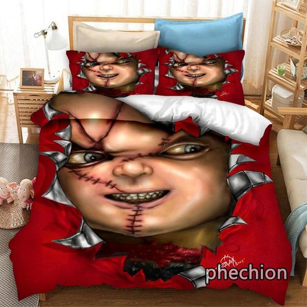 Conjuntos de cama Phechion Chucky conjunto de impressão 3D capas de edredom fronhas edredom de uma peça roupas de cama roupa de cama K294