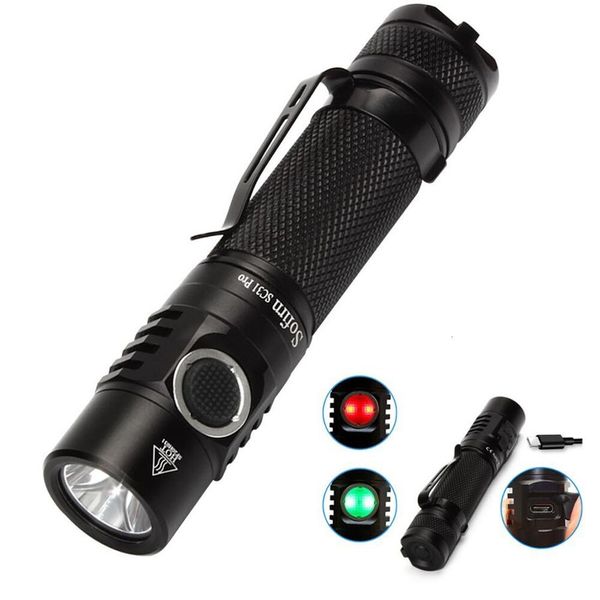 Lanternas Tochas Sofirn SC31 Pro LED Lanterna Poderosa Recarregável 18650 Tocha USB C SST40 2000LM Anduril Outdoor Tactical 230801