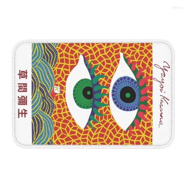 Teppiche Eyes Yayoi Kusama Abstrakte Kunst Fußmatte, rutschfest, für Badezimmer, Küche, WC, Wohnzimmer, Willkommensteppich, Fußpolster, 40–60 cm