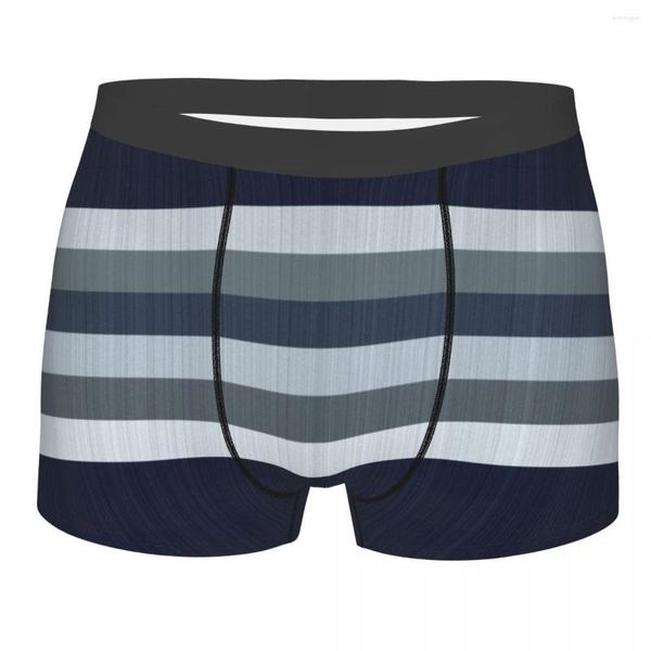 Cueca homem marinho listras cinza cueca boxer humor cuecas Homme respirável S-XXL