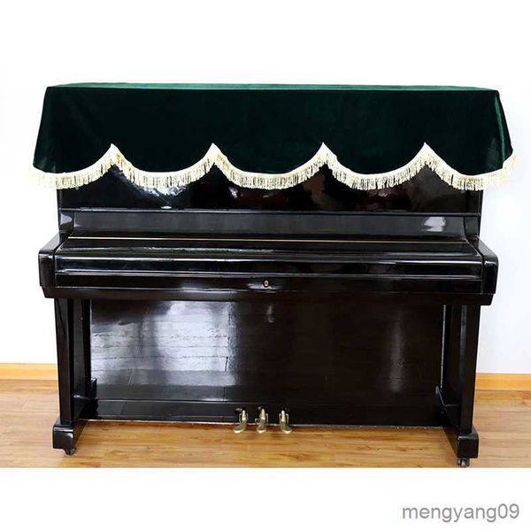 Copertura antipolvere pieghevole morbida lavabile copertura per pianoforte in velluto dorato antipolvere set per pianoforte domestico strumento piano superiore drappeggiato antiaderente grigio Piano Cove R230803