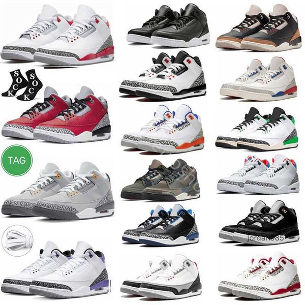 2024 Jumpman 3 sapatos de basquete masculinos femininos 3s Archaeo Brown A Ma Maniere UNC Black Gold Cats Dark Iris Fire Red Muslin Racer Blue homens treinadores tênis esportivos