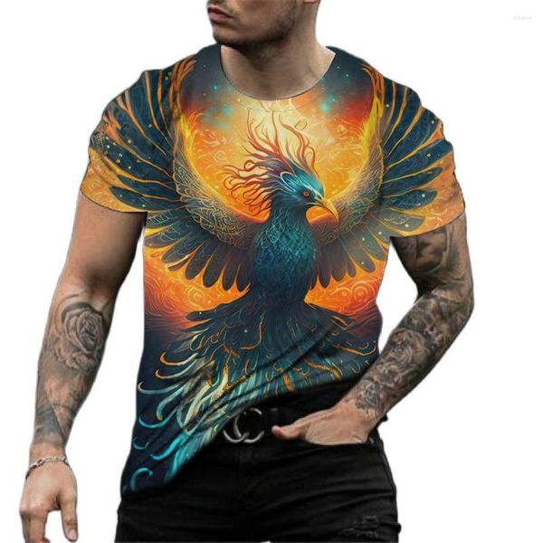 T-shirt da uomo Summer Fashion Casual Phoenix Graphic For Men Trend Personalità bella Stampata Harajuku O-Collo T-shirt a maniche corte Top