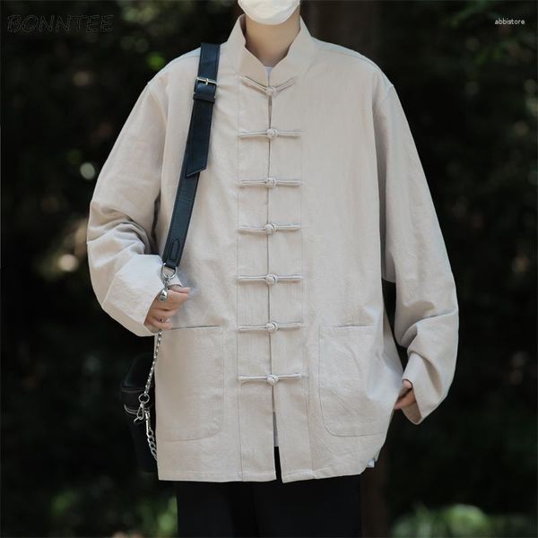 Giacche da uomo Stile cinese Colletto alla coreana Abbigliamento vintage Estetica Cappotti Carattere Unisex Tradizione Classica Chaqueta Adolescenti Preppy