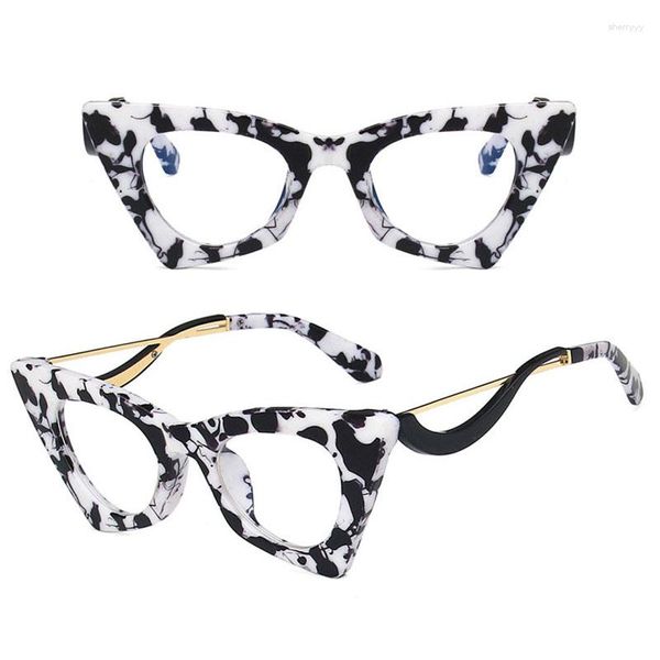 Sonnenbrille 2023 Mode Retro Cat Eye Anti Blaues Licht Gläser Für Frauen Vintage Klar Computer Brillen Damen Lesen Großhandel