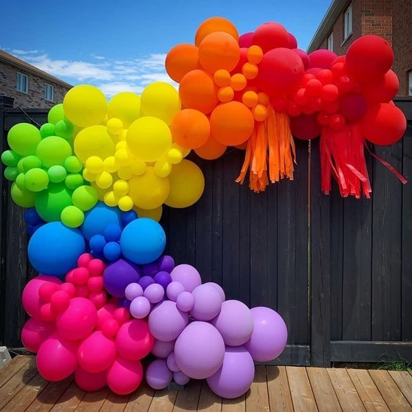 Sonstiges Partyzubehör für Veranstaltungen, 182-teiliges Luftballon-Girlandenbogen-Set für mexikanisches Thema, Regenbogen-Geburtstag, Brautparty, Baby-Abschlussfeier, Dekorationen 230802