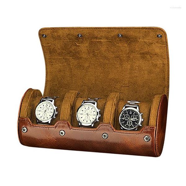 Scatole per orologi Scatolina piccola Organizer Custodia in pelle Orologi da polso meccanici Collezione di display Accessorio per borsa da viaggio portatile