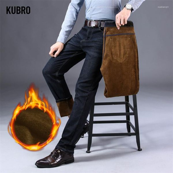 Jeans da uomo KUBRO 2023 Home Style Brand Business Classic Casual Fashion Top Salopette di jeans Pantaloni di alta qualità Pantaloni dritti