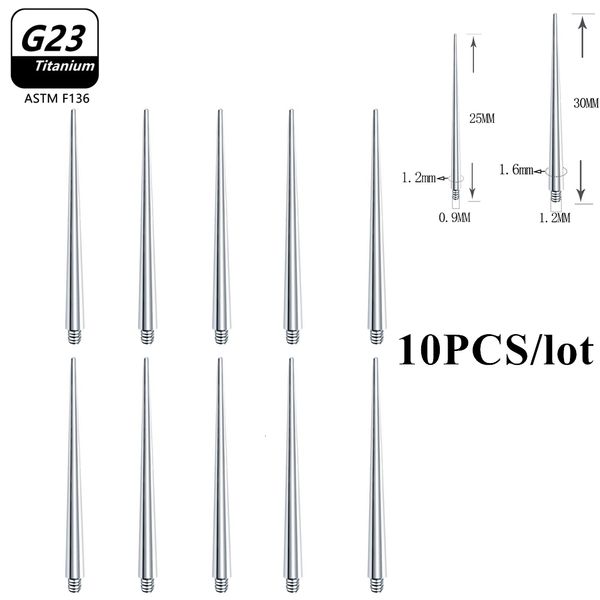 Labret Lip Piercing Jewelry 10pcsLot G23 Puntura Ago Guida Pancia Orecchio Sopracciglio Strumenti Inserimento Pin Cono Stretching Strumento Accessorio 230802