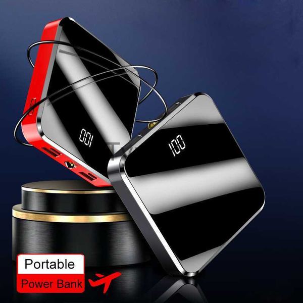 Caricabatterie wireless Mini portatile Power Bank Schermo a specchio Display a LED 30000mAh Powerbank Batteria esterna Poverbank per Xiaomi IPhone Huawei x0803