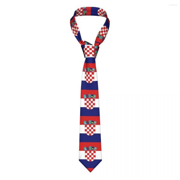 Fliegen Kroatien Flagge Unisex Krawatten Lässiges Polyester 8 cm Klassischer Reise-Globetrotting-Hals für Männer Krawatte Hochzeitszubehör