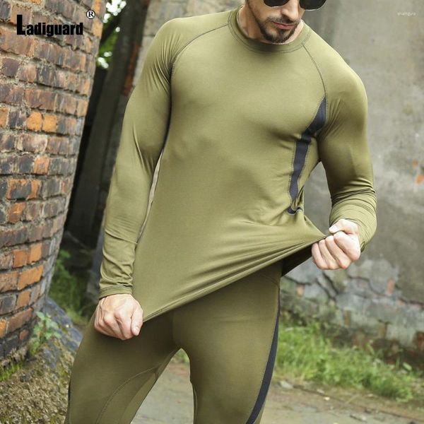 Tute da uomo Ladiguard 2023 Set di tute militari di moda sexy Europa America Outdoor Set di due pezzi Uomo Casual Skinny 2PCS Abiti