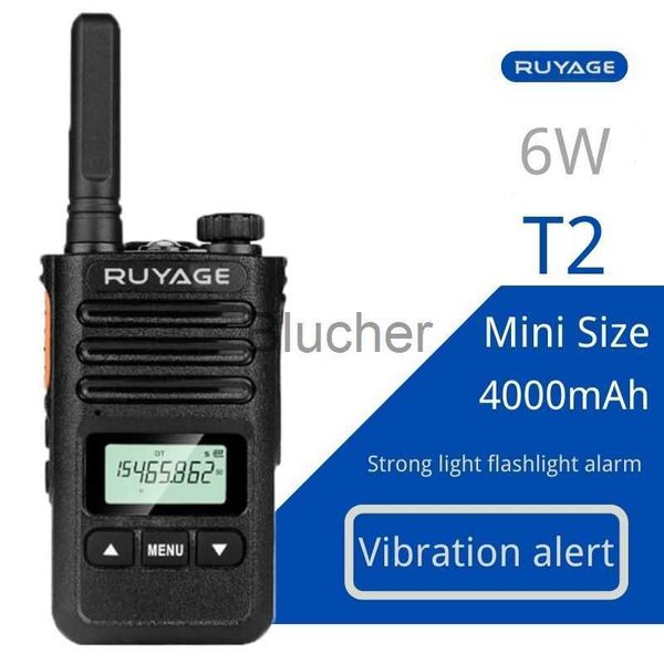 Walkie Talkie Ruyage T2 Mini Walkie Talkie Ricetrasmettitore FM professionale Uhf Radiosveglia portatile bidirezionale TalkieWalkie Wireless x0802