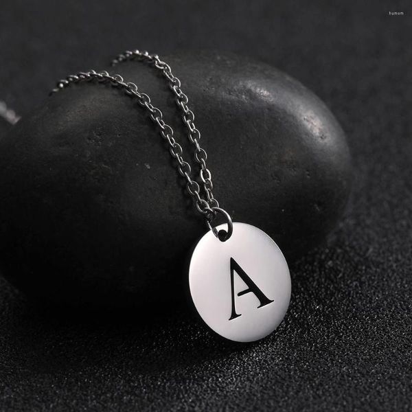 Anhänger Halsketten Mode Edelstahl 26 Alphabet Buchstaben Halskette Aushöhlen Gravierte Initiale Name Schmuck Für Geschenk