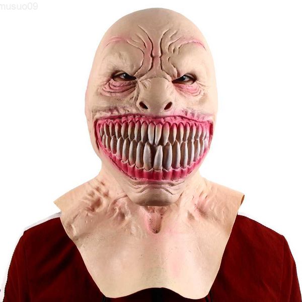 Máscaras de festa Máscara de presas assustadoras Adulto Halloween Demônio Fancy Dress Acessórios para fantasias de festa Cosplay Latex Props L230803