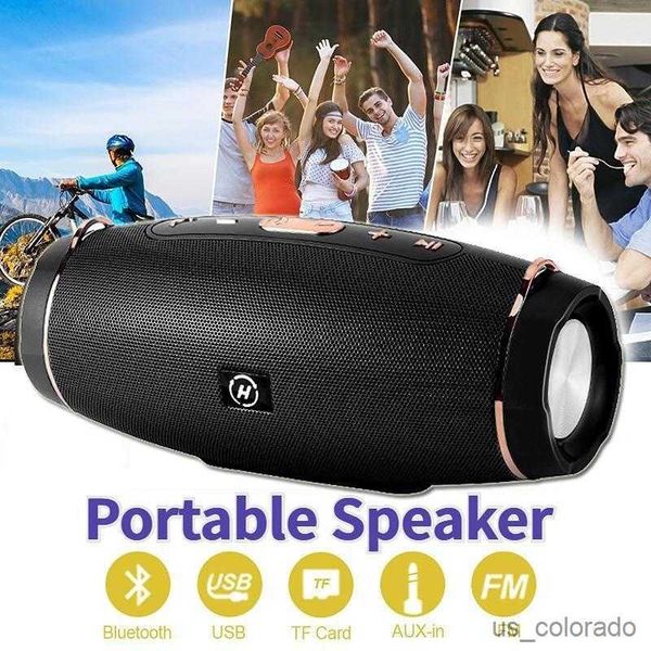 Tragbare Lautsprecher Professionelle wasserdichte tragbare kleine Bluetooth-Lautsprecher Outdoor-Stereo-Funklautsprecher Subwoofer-Verstärker R230803