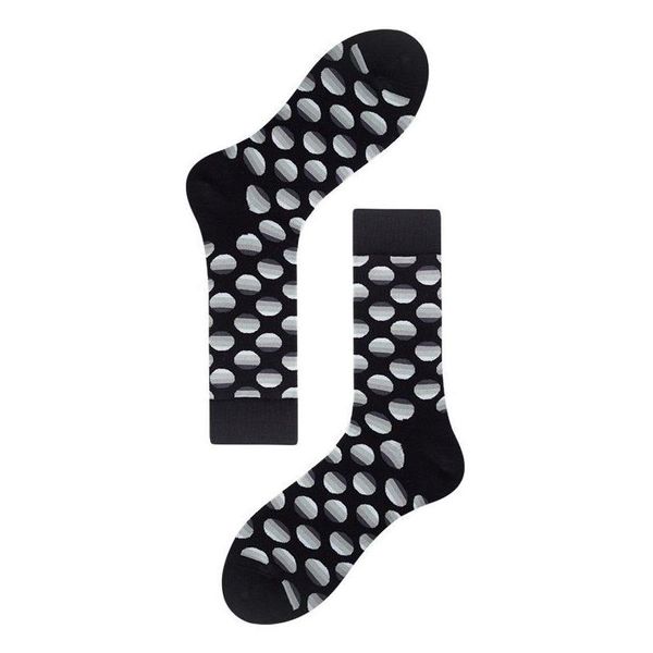 Calzini da uomo Harajuku Style Uomo Nero Bianco Plaid Dot Cat Pattern Happy New Hip Hop Cotone pettinato Calcetines 2Pcsis1Pairs Drop Delivery Dh6Ty