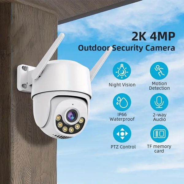 Ucuz OEM 1080p Starlight İnsan İzleme Kablosuz Açık Güvenlik WiFi Kamera İnsan İzleme Icsee 2MP WiFi CCTV IP PTZ Kamera