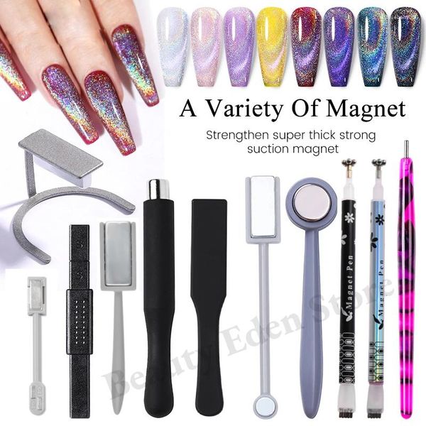 Комплекты для ногтей 1 шт. Кошка Магнитная палка 9D Эффект Эффект Сильная пластина для ультрафиолетовой линии с многофункциональной магнитной платой