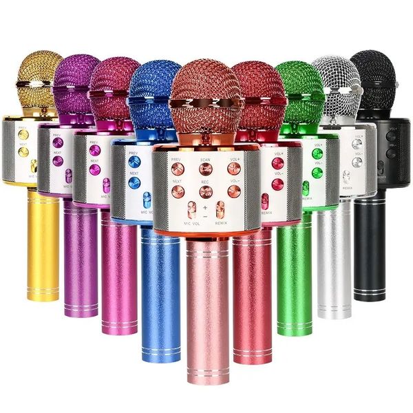 WS858 USB Kablosuz Mikrofon Karaoke Handheld Mic Hoparlör Mikrofon Karaoke Mikrofon