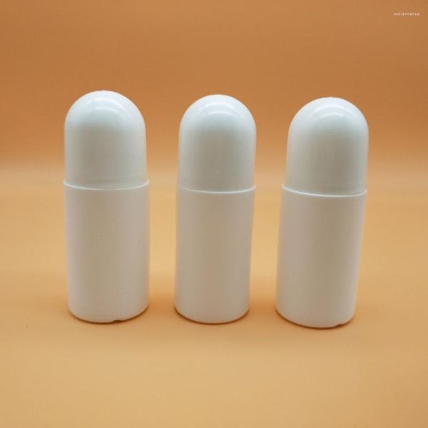 Garrafas de armazenamento Artibetter 12 peças Rolo de 50 ml para óleos essenciais Vazio recarregável Rolo em recipientes de desodorante DIY (Branco)