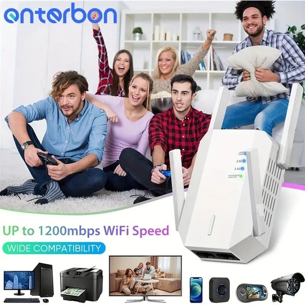 1pc Wi-Fi Extender Internet Signal Booster до 6000 кв. Футов, беспроводной ретранслятор, усилитель с портом Ethernet, 1-ключ