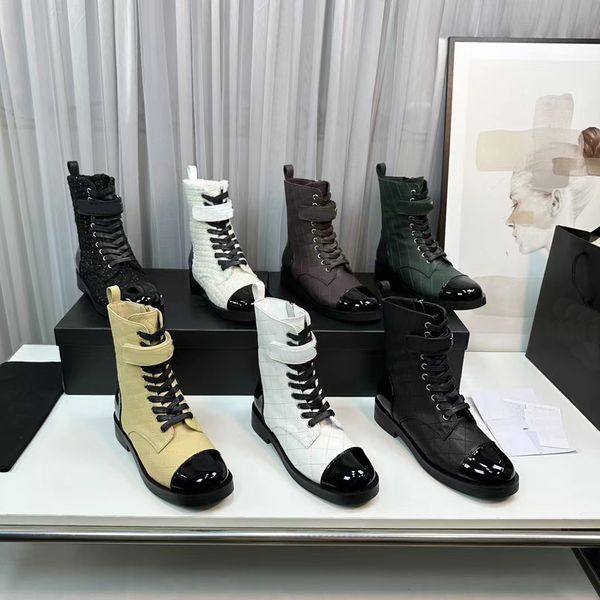 2023 Designer-Luxus-Martin-Stiefel für Damen, Obermaterial aus echtem Leder, mehrere Farben, Outdoor-Party, atmungsaktiver Stiefel, Damenmode, bequeme Schuhe mit niedrigem Absatz, Größen 35–40